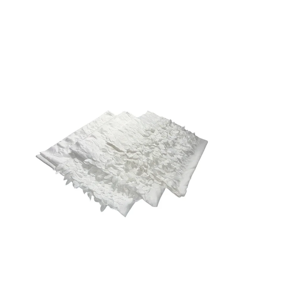 Set of 4 White Leaf Fringe Curtains Panels Drapes 84 Long 3D Unique Style